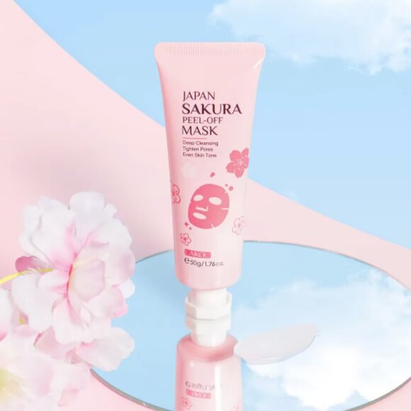 LAIKOU 24K Gold Sakura Peeling Face Mask AntiWrinkle Whitening Blackhead Removal - Picture 14 of 15